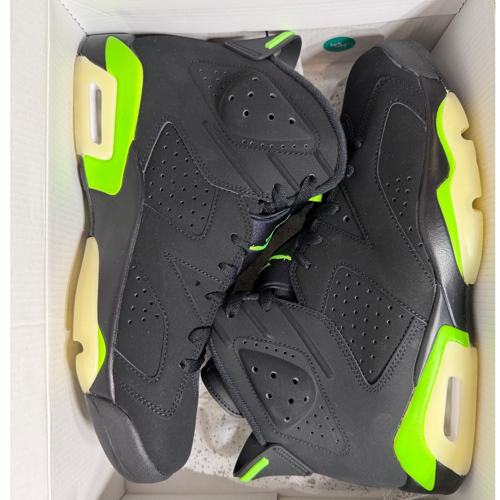 Air Jordan 6 Retro Electric Green Black Neon Mens 10.5 Basketball Shoes